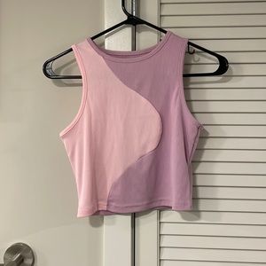 NWOT Pink and Purple ribbed crop top